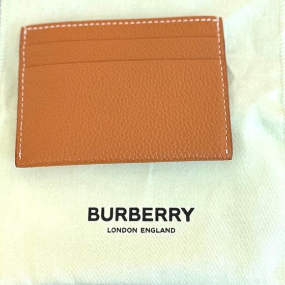 NWT Burberry TB Logo Plaque Leather Card Case in Warm Russet - Picture 7 of 13